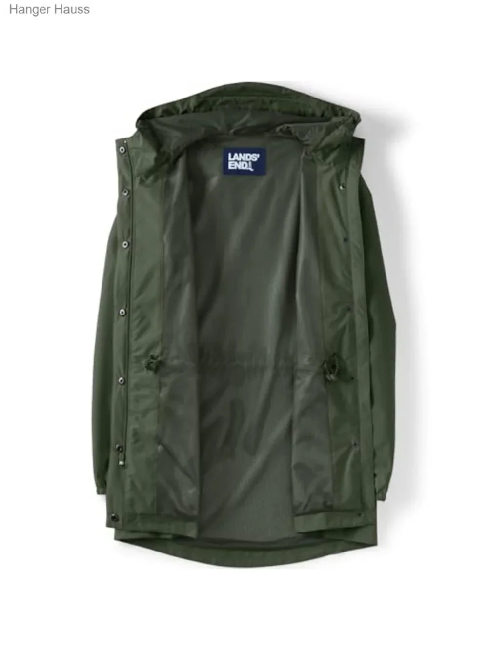 Lands' End Women's Packable Waterproof Raincoat Windproof Hooded Jacket
